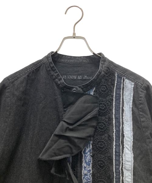 As know as olaca（アズノウアズ オオラカ）As know as olaca (アズノウアズ オオラカ) フリルレース切替ワンピース ブラック サイズ:3の古着・服飾アイテム