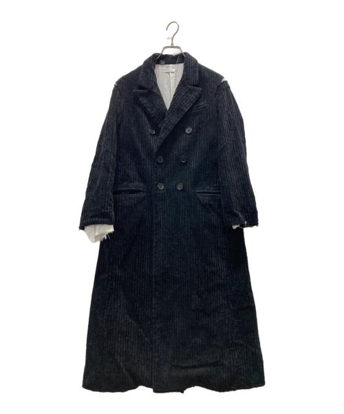 CHRISTIAN DADA（クリスチャンダダ）CHRISTIAN DADA (クリスチャンダダ) カットオフダブルブレストコーデュロイコート ブラック サイズ:34の古着・服飾アイテム