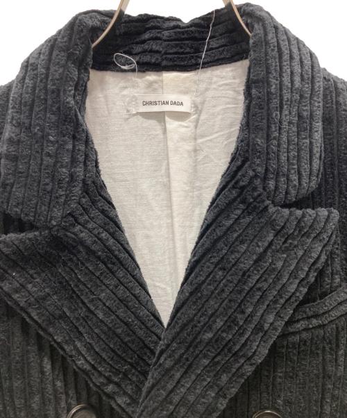 CHRISTIAN DADA（クリスチャンダダ）CHRISTIAN DADA (クリスチャンダダ) カットオフダブルブレストコーデュロイコート ブラック サイズ:34の古着・服飾アイテム