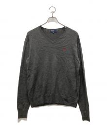 POLO RALPH LAUREN（ポロ・ラルフローレン）の古着「Vネックニット」｜グレー