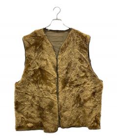 バブアー×アス ボアベスト　40 Barbour×US/Zip-Up Pile Boa Vest(バブアー×アス ボアベスト)ブラウン