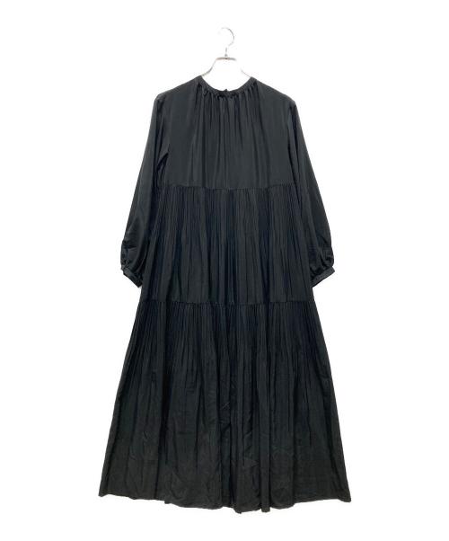 Spick and Span（スピック＆スパン）Spick and Span (スピック＆スパン) ヴィンテージサテンティアードワンピ ブラック サイズ:記載無しの古着・服飾アイテム