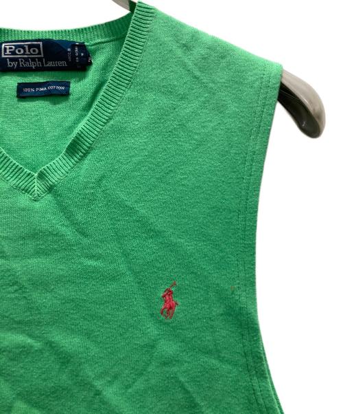 POLO RALPH LAUREN（ポロ・ラルフローレン）POLO RALPH LAUREN (ポロ・ラルフローレン) ニットベスト グリーン サイズ:Lの古着・服飾アイテム