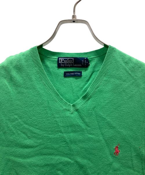 POLO RALPH LAUREN（ポロ・ラルフローレン）POLO RALPH LAUREN (ポロ・ラルフローレン) ニットベスト グリーン サイズ:Lの古着・服飾アイテム