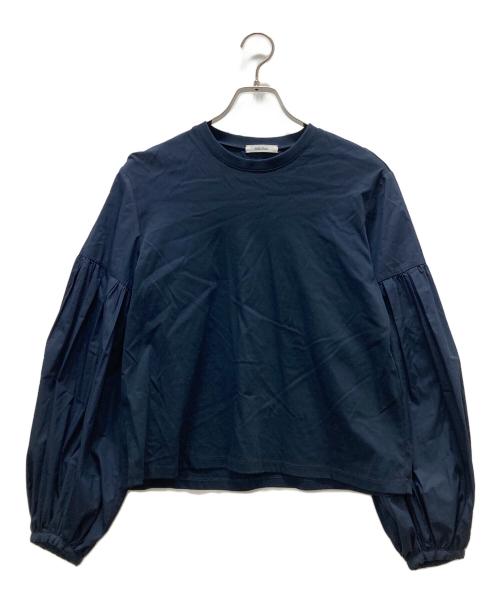 Mila Owen（ミラオーウェン）Mila Owen (ミラオーウェン) パフスリーブケーブルベストレイヤードSET ネイビーの古着・服飾アイテム