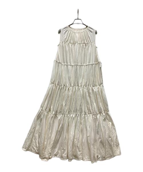 anuans（アニュアンス）anuans (アニュアンス) ギャザーティアードカットワンピース ベージュ サイズ:Fの古着・服飾アイテム