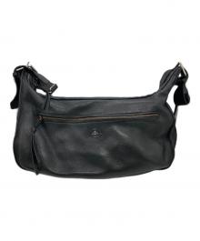 Vivienne Westwood（ヴィヴィアンウエストウッド）の古着「ミニオーブ金具 レザーショルダーバッグ」｜ブラック