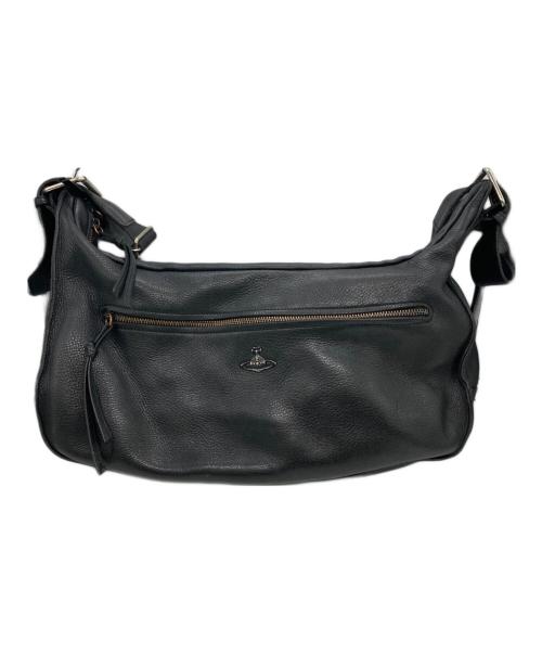 Vivienne Westwood（ヴィヴィアンウエストウッド）Vivienne Westwood (ヴィヴィアンウエストウッド) ミニオーブ金具 レザーショルダーバッグ ブラックの古着・服飾アイテム