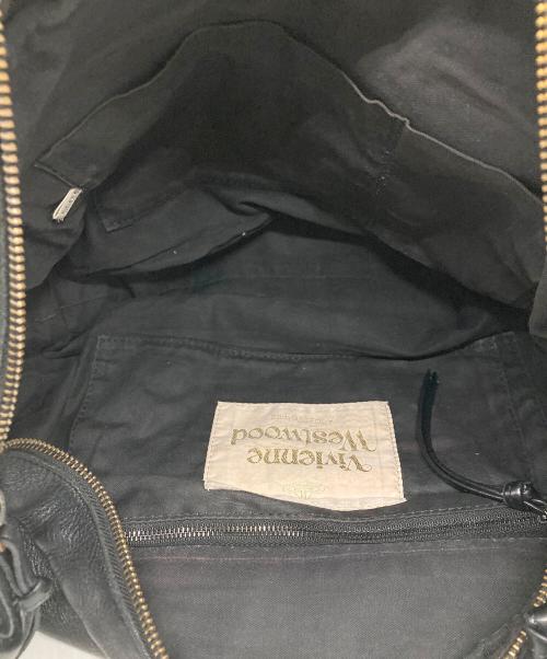 Vivienne Westwood（ヴィヴィアンウエストウッド）Vivienne Westwood (ヴィヴィアンウエストウッド) ミニオーブ金具 レザーショルダーバッグ ブラックの古着・服飾アイテム