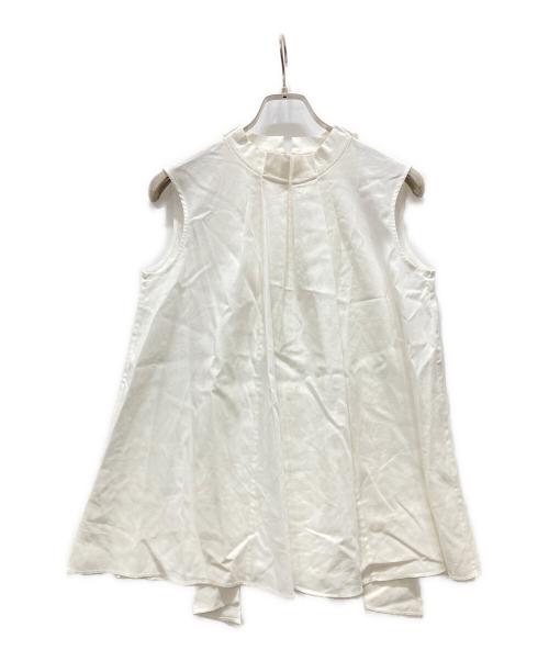 ANAYI（アナイ）ANAYI (アナイ) リネンライクビエラノースリボウブラウス ホワイト サイズ:38の古着・服飾アイテム