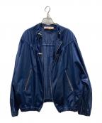 MARNIマルニ）の古着「ドルマンスリーブサテンジャケット」｜ネイビー
