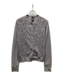 Sov.（ソブ）の古着「レース切替カーディガン」｜グレー