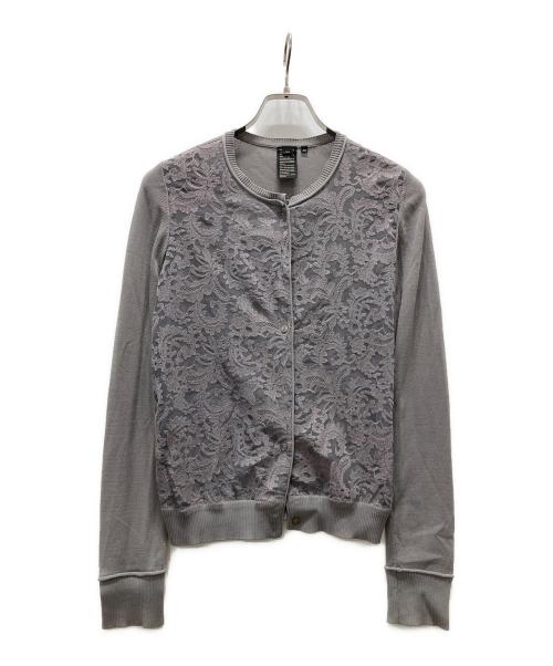 Sov.（ソブ）Sov. (ソブ) レース切替カーディガン グレー サイズ:38の古着・服飾アイテム