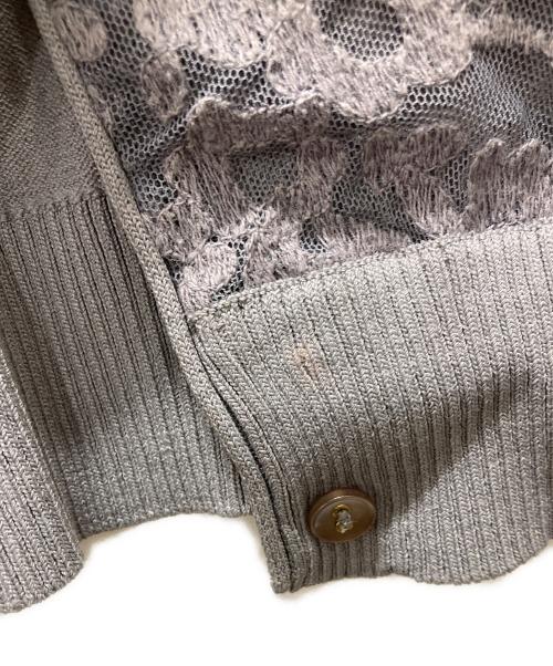 Sov.（ソブ）Sov. (ソブ) レース切替カーディガン グレー サイズ:38の古着・服飾アイテム