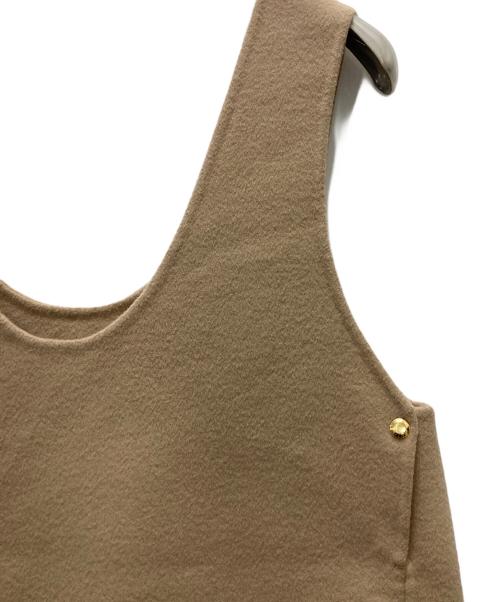 DRAWER（ドゥロワー）DRAWER (ドゥロワー) ウールケヌキ ノースリーブ ワンピース ベージュ サイズ:36の古着・服飾アイテム