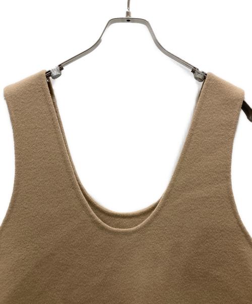 DRAWER（ドゥロワー）DRAWER (ドゥロワー) ウールケヌキ ノースリーブ ワンピース ベージュ サイズ:36の古着・服飾アイテム