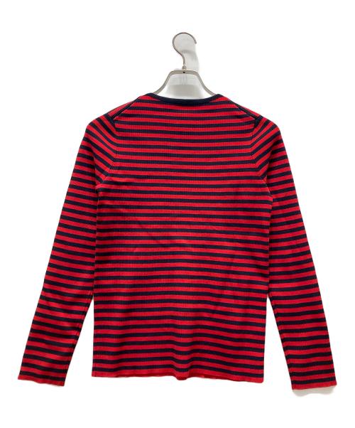 Mila Owen（ミラオーウェン）Mila Owen (ミラオーウェン) ボーダーニット レッドの古着・服飾アイテム