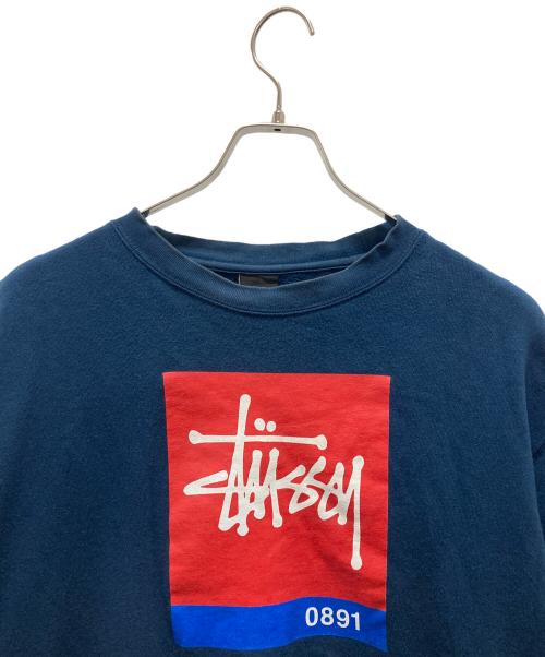 stussy（ステューシー）stussy (ステューシー) プリントスウェット ネイビー サイズ:XLARGEの古着・服飾アイテム