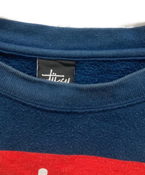 stussy（ステューシー）stussy (ステューシー) プリントスウェット ネイビー サイズ:XLARGEの古着・服飾アイテム