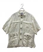 MAISON SPECIALメゾンスペシャル）の古着「Prime-Over Stitch Design Short Sleeve Railroader Shirt」｜ホワイト