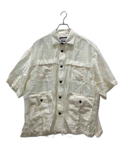 MAISON SPECIAL（メゾンスペシャル）MAISON SPECIAL (メゾンスペシャル) Prime-Over Stitch Design Short Sleeve Railroader Shirt ホワイト サイズ:1の古着・服飾アイテム