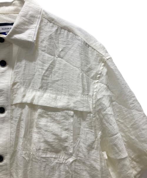 MAISON SPECIAL（メゾンスペシャル）MAISON SPECIAL (メゾンスペシャル) Prime-Over Stitch Design Short Sleeve Railroader Shirt ホワイト サイズ:1の古着・服飾アイテム
