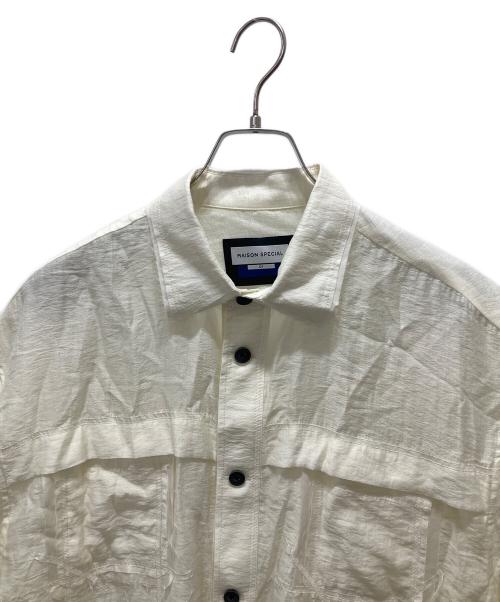MAISON SPECIAL（メゾンスペシャル）MAISON SPECIAL (メゾンスペシャル) Prime-Over Stitch Design Short Sleeve Railroader Shirt ホワイト サイズ:1の古着・服飾アイテム