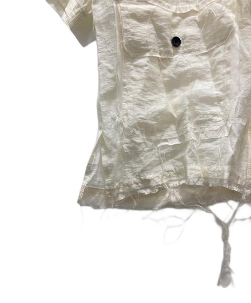 MAISON SPECIAL（メゾンスペシャル）MAISON SPECIAL (メゾンスペシャル) Prime-Over Stitch Design Short Sleeve Railroader Shirt ホワイト サイズ:1の古着・服飾アイテム