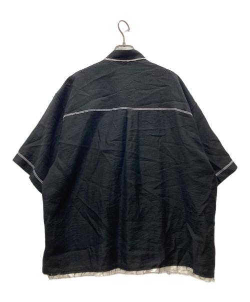 MAISON SPECIAL（メゾンスペシャル）MAISON SPECIAL (メゾンスペシャル) Prime-Over Stitch Design Short Sleeve Railroader Shirt ブラック サイズ:1の古着・服飾アイテム