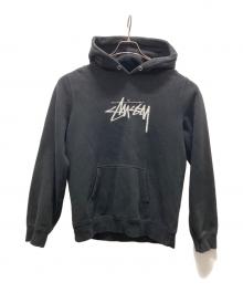 stussy（ステューシー）の古着「ロゴ刺繍パーカー」｜ブラック