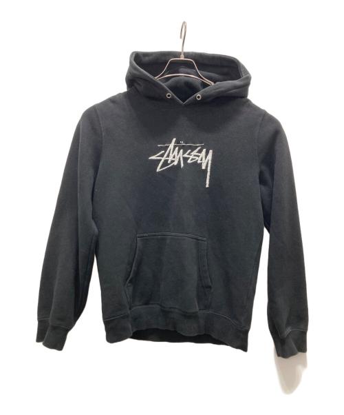 stussy（ステューシー）stussy (ステューシー) ロゴ刺繍パーカー ブラック サイズ:Ｓの古着・服飾アイテム