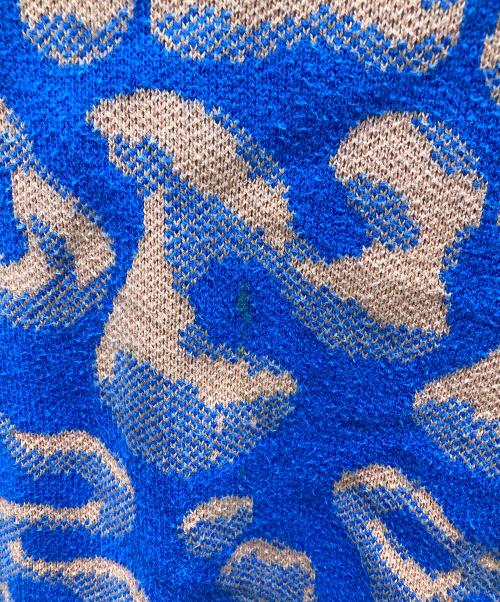 UNBORN SOCIETY（アンボーン ソサイエティー）UNBORN SOCIETY (アンボーン ソサイエティー) グラフィックニット ブルー サイズ:Mの古着・服飾アイテム