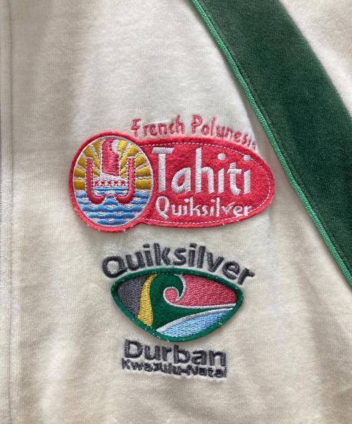Quiksilver（クイックシルバー）Quiksilver (クイックシルバー) ワッペンベロアジャケット ベージュ サイズ:Lの古着・服飾アイテム