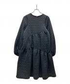 LE CIEL BLEUルシェルブルー）の古着「キルティングワンピース」｜ブラック