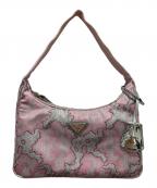 PRADAプラダ）の古着「トライアングルロゴミニバッグ」｜ピンク