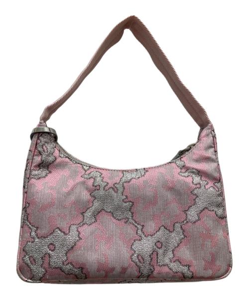 PRADA（プラダ）PRADA (プラダ) トライアングルロゴミニバッグ ピンクの古着・服飾アイテム