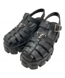 PRADA（プラダ）の古着「モノリスグルカサンダル」｜ブラック