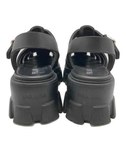 PRADA（プラダ）PRADA (プラダ) モノリスグルカサンダル ブラック サイズ:37の古着・服飾アイテム