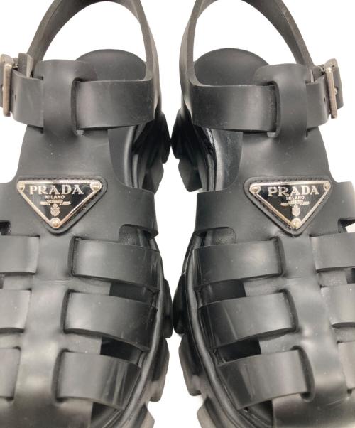 PRADA（プラダ）PRADA (プラダ) モノリスグルカサンダル ブラック サイズ:37の古着・服飾アイテム