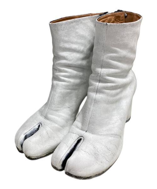 Maison Margiela（メゾンマルジェラ）Maison Margiela (メゾンマルジェラ) ビアンケットペンキtabiブーツ ホワイト サイズ:38の古着・服飾アイテム