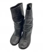 JIL SANDERジルサンダー）の古着「チャンキーヒールレザーブーツ」｜ブラック