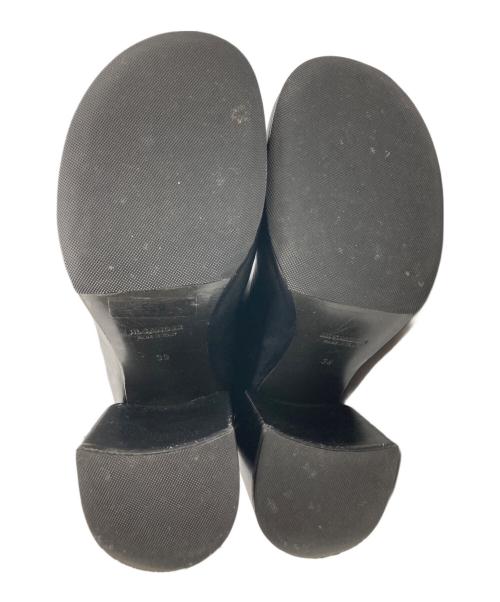 JIL SANDER（ジルサンダー）JIL SANDER (ジルサンダー) チャンキーヒールレザーブーツ ブラック サイズ:39の古着・服飾アイテム