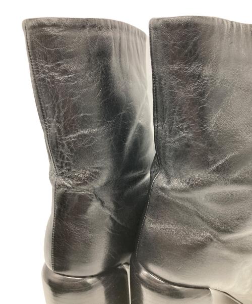 JIL SANDER（ジルサンダー）JIL SANDER (ジルサンダー) チャンキーヒールレザーブーツ ブラック サイズ:39の古着・服飾アイテム