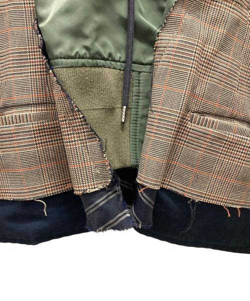 sacai（サカイ）sacai (サカイ) 再構築ミリタリーテーラードブルゾン ブラウン サイズ:Mの古着・服飾アイテム
