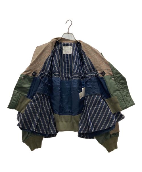 sacai（サカイ）sacai (サカイ) 再構築ミリタリーテーラードブルゾン ブラウン サイズ:Mの古着・服飾アイテム