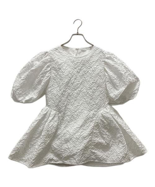 CECILIE BAHNSEN（セシリーバンセン）CECILIE BAHNSEN (セシリーバンセン) バックオープンジャガードブラウス/ubah top ホワイト サイズ:Mの古着・服飾アイテム