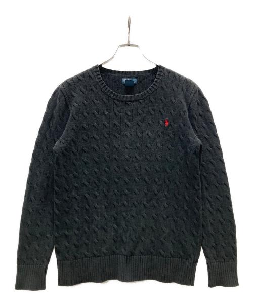 POLO RALPH LAUREN（ポロ・ラルフローレン）POLO RALPH LAUREN (ポロ・ラルフローレン) ケーブルニット ブラック サイズ:ボーイズXLの古着・服飾アイテム