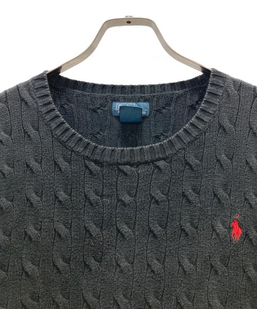 POLO RALPH LAUREN（ポロ・ラルフローレン）POLO RALPH LAUREN (ポロ・ラルフローレン) ケーブルニット ブラック サイズ:ボーイズXLの古着・服飾アイテム