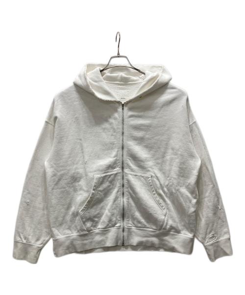 VISVIM（ビズビム）VISVIM (ビズビム) 25SS JUMBO SB SWEAT HOODIE F.Z. CRASH ホワイト サイズ:4の古着・服飾アイテム