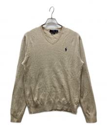 POLO RALPH LAUREN（ポロ・ラルフローレン）の古着「Vネックニット」｜ベージュ